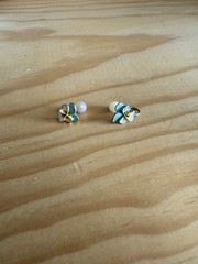 Vintage Forget Me Not Earrings Push On-Cuff *See Description*