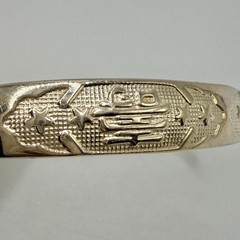 Chinese 925 Sterling Silver Adjustable Engraved Bangle Bracelet