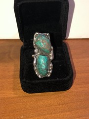 Native American Turquoise Sterling Silver Ring Old Pawn Antique Navajo 7.5