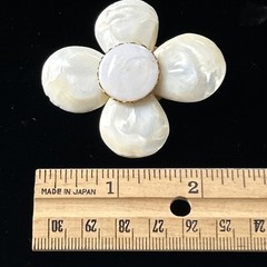 Vintage 1950’s – Mother of Pearl Pin / Brooch 2.25″ diameter