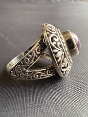 925 Sterling Silver Vintage Star Ruby Ring Handcrafted Size 6 US