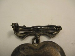 Vintage Sterling Silver Locket Pendant Pin Brooch c1940s Solider Photo