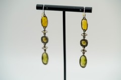 Vintage Silver Tone Long 7cm Dangle Earrings JB39