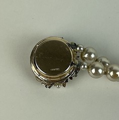 VTG 1950s Haskell Style Glass Pearl and Rhinestone Necklace 23″ JAPAN