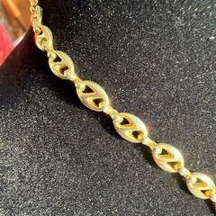 Mariner Anchor Chain Necklace Vintage Classic Preppy Jewelry Gift 24” Gold Tone