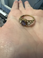 Vintage Gold Ring With Purple Gemstones