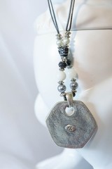 Vintage necklace Kenneth Cole set, KC zebra, Laura Ashley pendant & multi color
