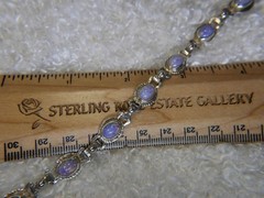 Foil backed doublet 0.925 Sterling Silver vintage 7 3/4″ Bracelet