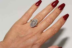 Art Deco Style Lab Created Diamond Engagement Wedding 14K Yellow Gold FN Ring