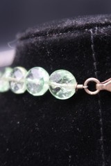 Vtg Clear Light Green Beaded Necklace Maybe Prehnite Fluorite Silver Tone Clasp