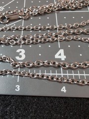 Vintage Silver Tone 56in Double Strand Chain Necklace. Double Or Triple It Up