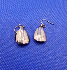Gorgeous Vintage Signed MONET Silver Tone Layered Teardrop Dangle Earrings