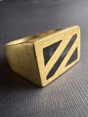 Vintage Moroccan Tuareg Brass Ring Berber Sahara Handmade Ring Size 9.5 US