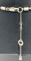 Vintage Boho-Style Necklace Chunky Wood Black Acrylic Silver-Tone Textured Beads