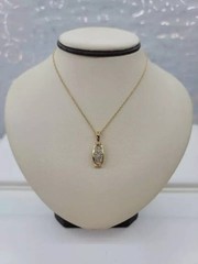 Round Cut Lab Created Diamond Woman Party Wear Pretty Pendent 14K Yellow Gold FN