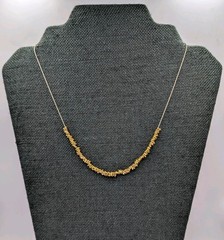 PZ Israel Vtg Gold Plated Sterling Nuggets Long Oval Box Chain 925 Necklace