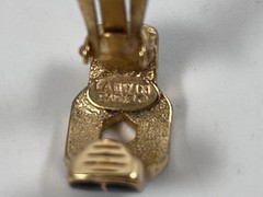 LANVIN PARIS GOLD TONE BLACK ENAMEL VINTAGE CLIP ON EARRINGS