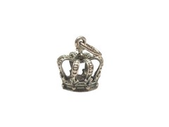 Vtg Sterling Silver Royal Cage Crown King Queen Bracelet Charm Pendant