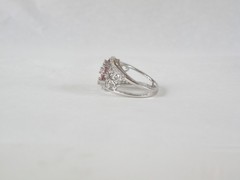 Vintage Sterling Silver 925 Peach Irradiated Morganite Statement Ring Size 6