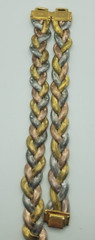Monet Woven Necklace an Bracelet Set Gold Rose Gold Silver Vintage