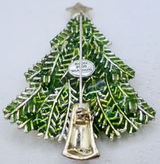Avon Vintage 2008 Dangle Rhinestone Ornament Xmas Tree Pin Brooch 5th Annual