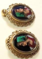 Antique Art Deco French Enamel 13K Yellow Gold Earrings 12.2Gm 1.11″x.90