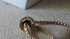 FAS Gold Tone 925 Sterling Silver Beaded Adjustable Chain Bracelet Thailand