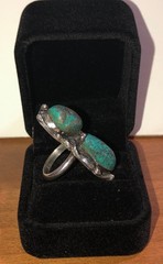 Native American Turquoise Sterling Silver Ring Old Pawn Antique Navajo 7.5