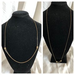 Vintage 1980s Adjustable Slide Ball Gold Chain Necklace
