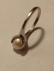14k Gold Vtg Womens Pearl Ring Size 6 3/4?sized At Pawn Shop Price 2 Sell!3 Gram