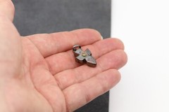 Vintage Aquamarine Cross Rough Natural Rough Gemstone Cross set in Silver (#56)