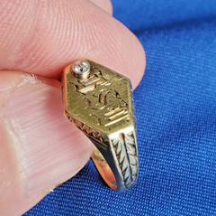 RARE FIND! Antique Victorian Girls 14k Gold Baby’s Ring DIAMOND Floral SIZE 6.5