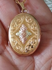 Vintage C. Co. 1/20 12K GF Storybook Locket with 14k GF Chain Stamped