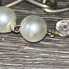Vintage 36in Gold Tone Pre-Layered Double Strand Necklace Faux Pearls & Resin