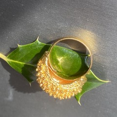 Vintage Cocktail Ring Estate Jewelry Pre-owned Sea Urchin Dome Gold Plated Sz 7