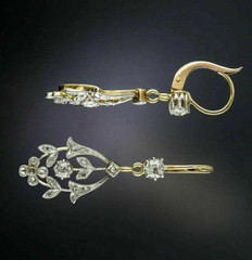 1.5Ct Art Deco Style Diamond Drop Dangle Engagement Wedding 14k Gold FN Earrings