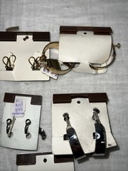 VTG NOS Napier 13 Pr Clip On Earrings Lot Gold Silver Tone Modernist 1978-85