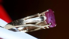 10k yellow gold sz 4.5 ring 0.80ct natural, treated ruby solitaire 1.47gr Nissko