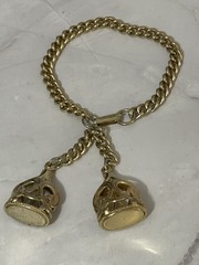 Vintage 50s/60s NAPIER Double Pocket Watch FOB CHARM Style Bracelet