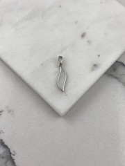 Vintage 925 Sterling Silver Mother Of Pearl Minimal Pendant