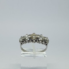 Antique Platinum Five-Stone Ring With 1.30 of Old Cut Diamonds – 360