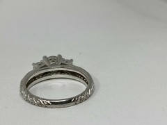 Gorgeous Signed PAJ BB Silvertone CZ Cubic Zirconia Size 6.5 Ring