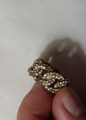 Vintage Rhinestone Eternity Band Ring goldTone Size ~0.68″ ID sz 7 *READ