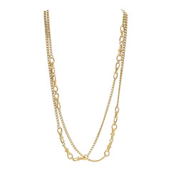 Trifari Long Mariner Link Chain Necklace Spring Ring Closure Gold Tone Vintage