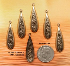 #0493 ANTIQUED GOLD CELTIC TEARDROP W/TOP HANG RING – 6 Pcs