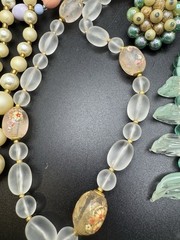 Vintage Jewelry Lot 11 Pc 6 Necklaces 3 Earrings 2 Bracelets Pastel Beaded