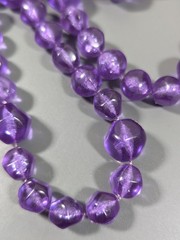 Vintage Purple Grape Lucite Bead Layering Necklaec Chunky Bold 36 in