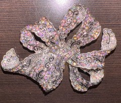 Fabulous Bow shaped Vintage Rhinestone Brooch Heavy Approx 3.5 Inches ?Marked