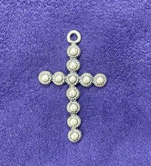 Silver Plated Pewter Jerusalem Cross Pendant Charm