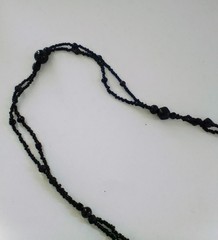 Antique Victorian French Jet Glass Mourning Beads Necklace 41′ Long